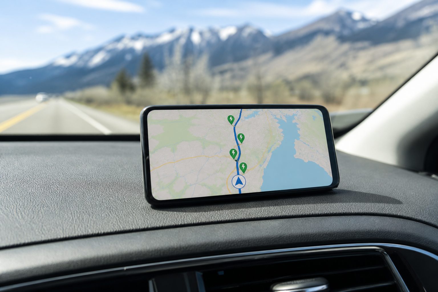 Planification d'un itinéraire avec bornes de recharge sur smartphone
