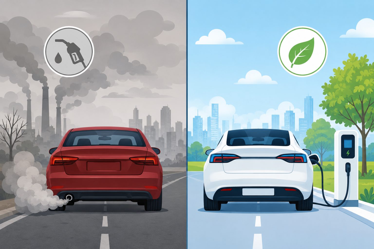 Comparaison du bilan carbone : voiture électrique vs thermique, émissions zéro côté électrique