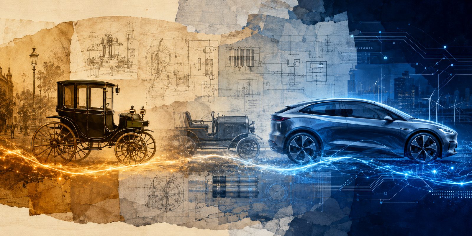Reconstitution d'un véhicule électrique du 19e siècle