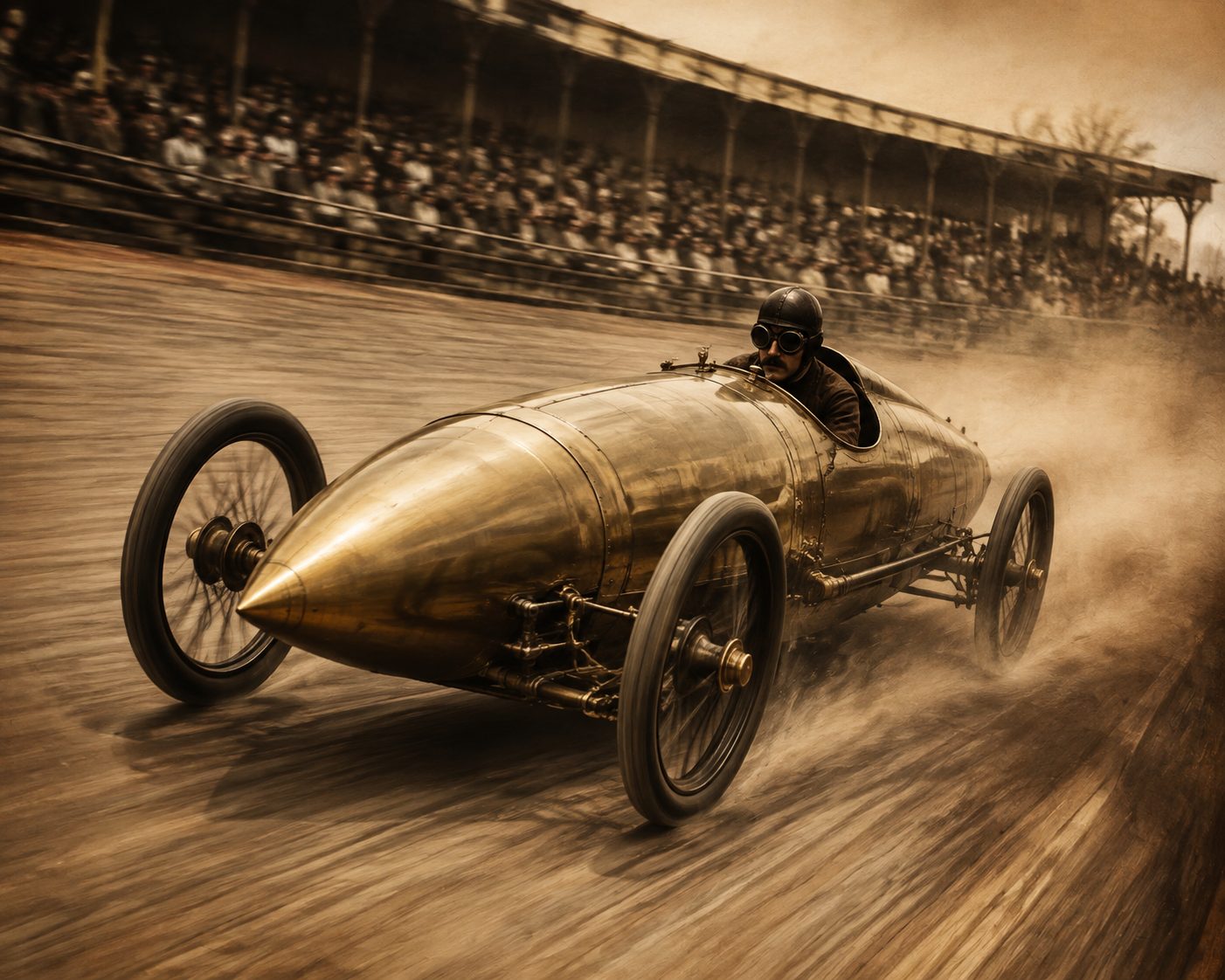Reconstitution d'un véhicule électrique profilé de course de la fin du 19e siècle