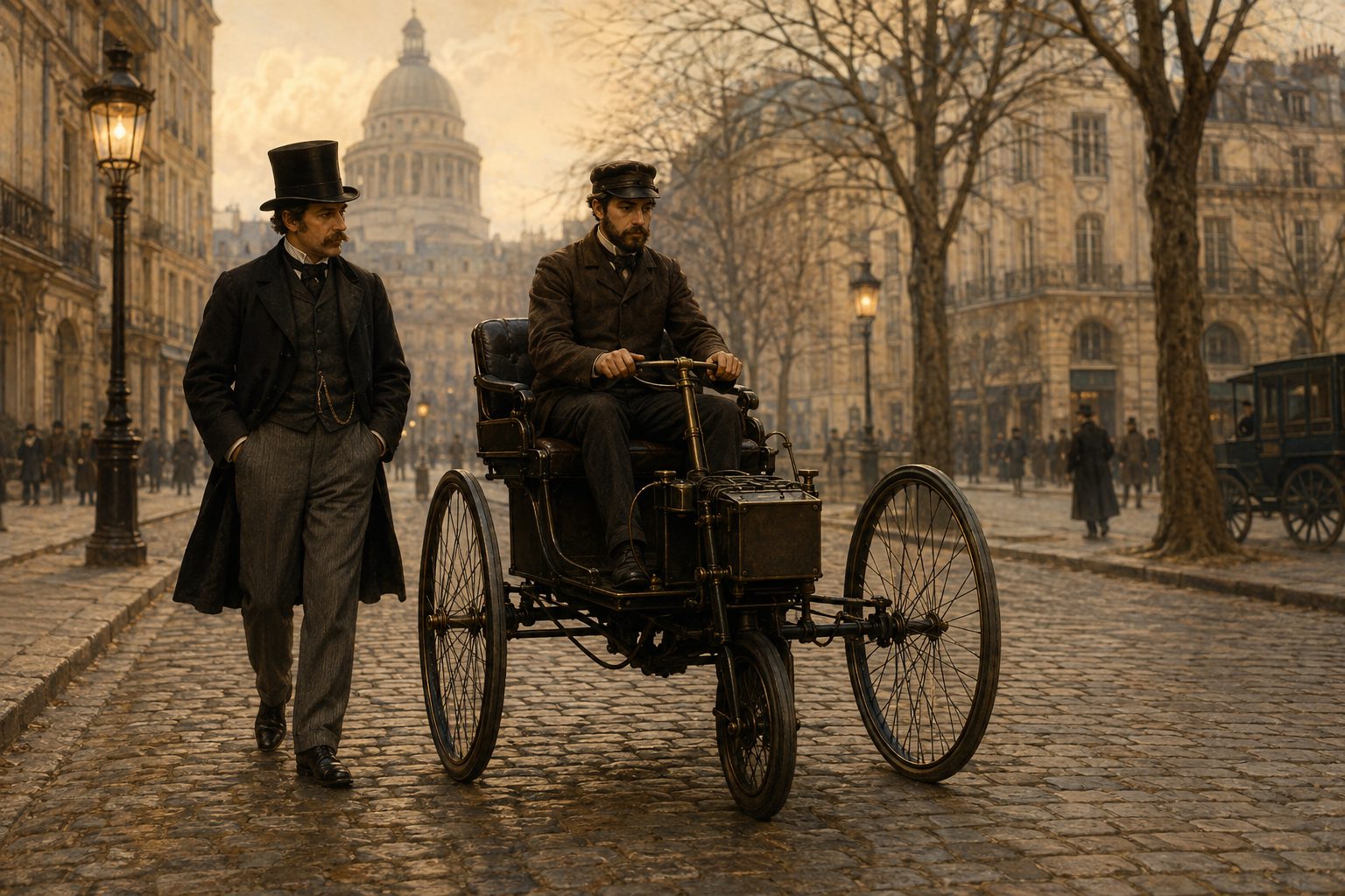Reconstitution d'un tricycle électrique testé à Paris en 1881